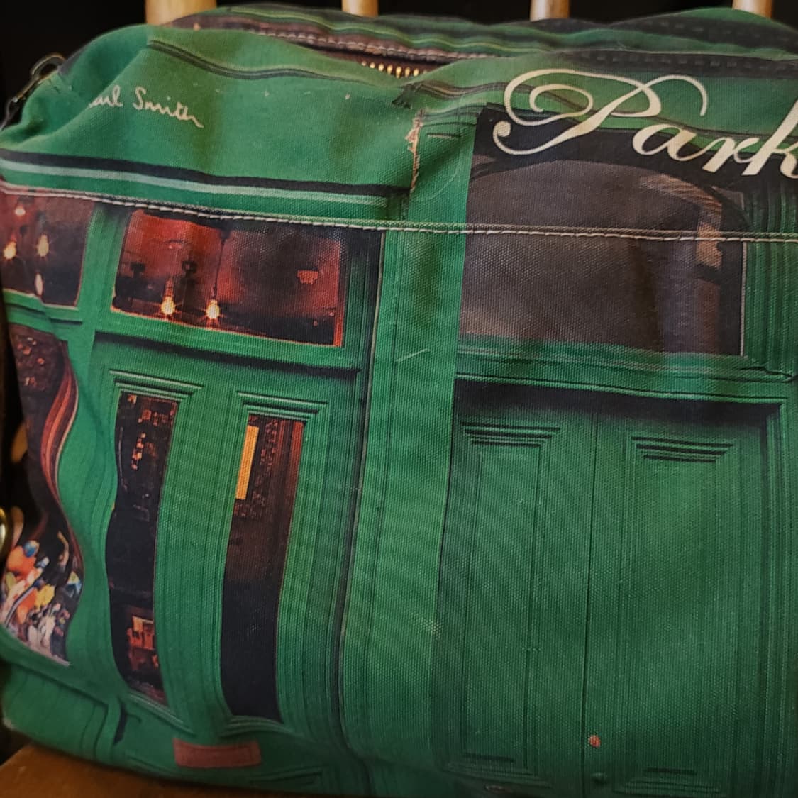 90s 폴스미스 메신져백 캔버스 레더 카페 프린팅 상품이미지4