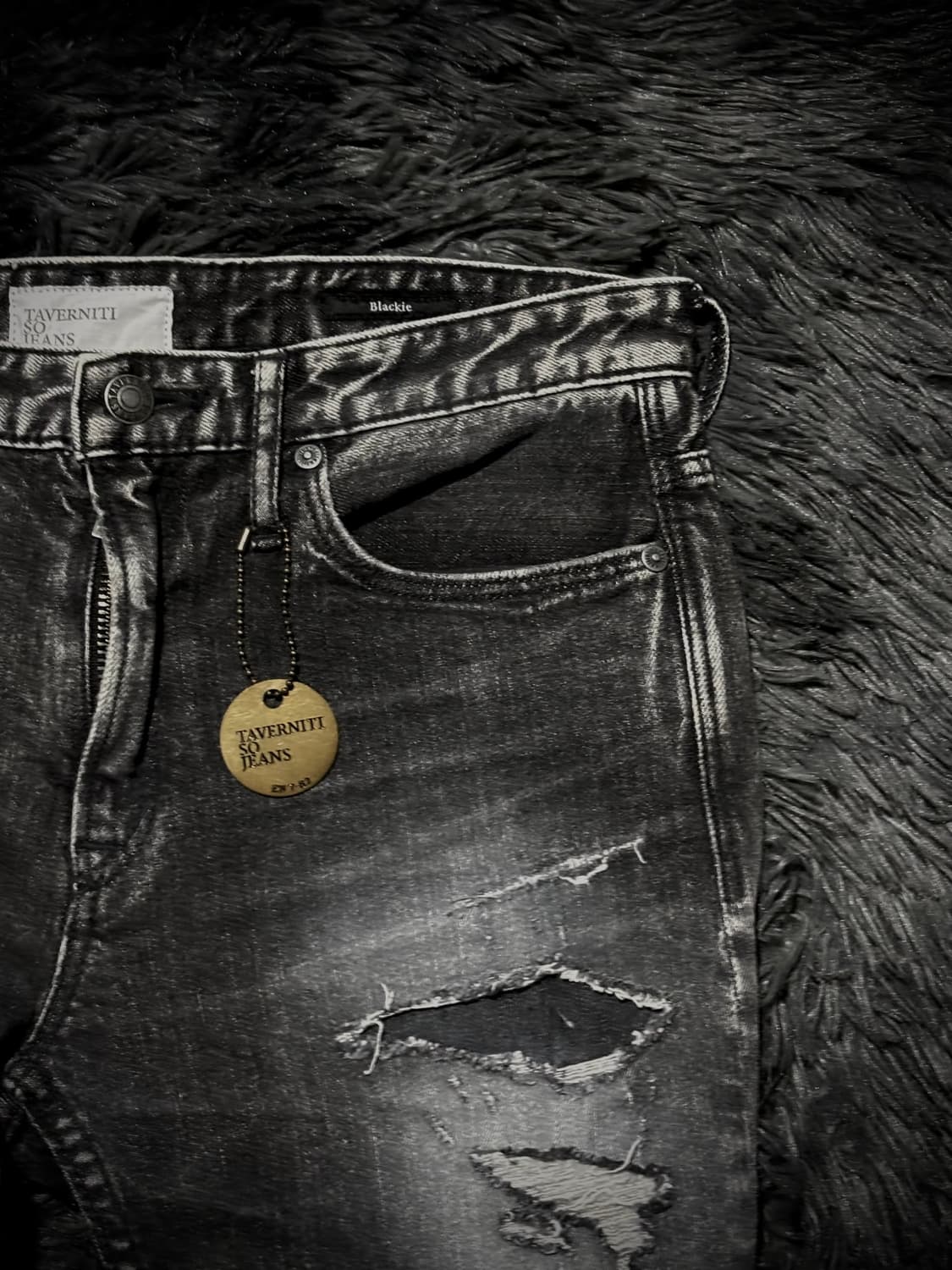 TAVERNITI JEANS 데미지 그레이 데님 스키니팬츠 상품이미지6