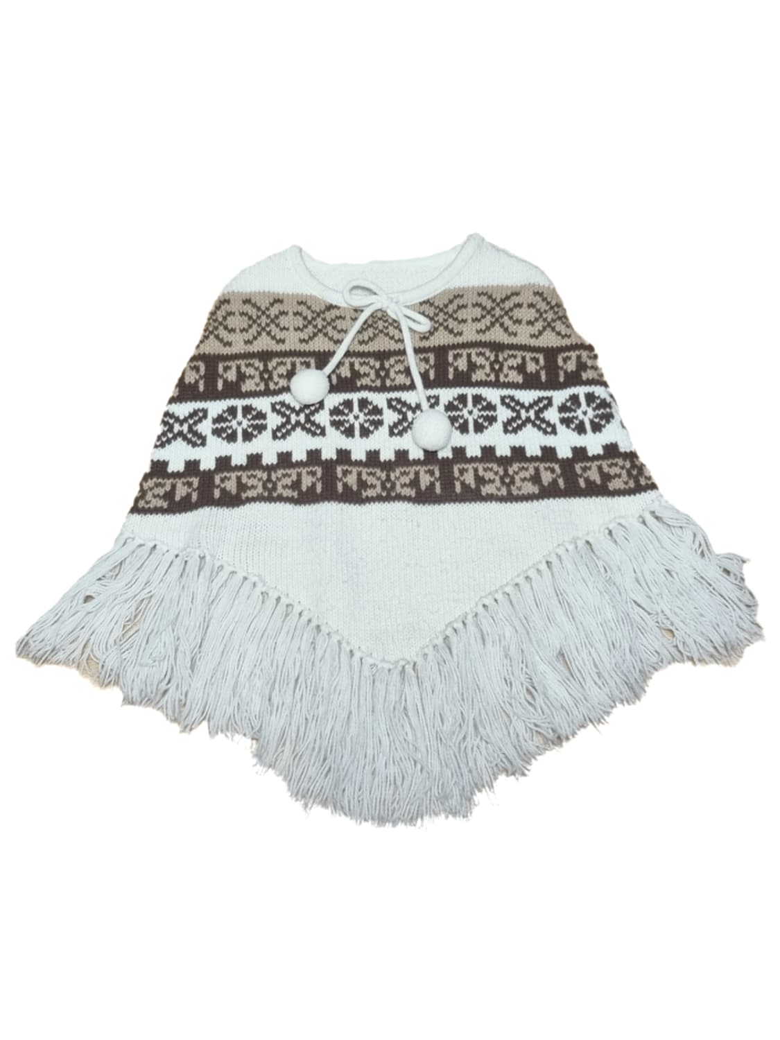 하니유빈티지 노르딕 폼폼이 니트 케이프 판초판쵸 망토 모리걸하구미 상품이미지1