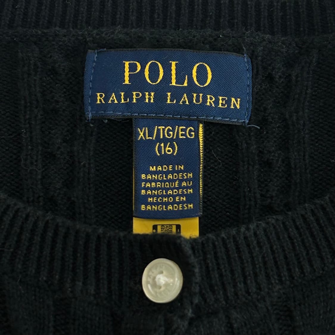 Polo  폴로 화이트 포니 블랙 케이블 니트 가디건 상품이미지5