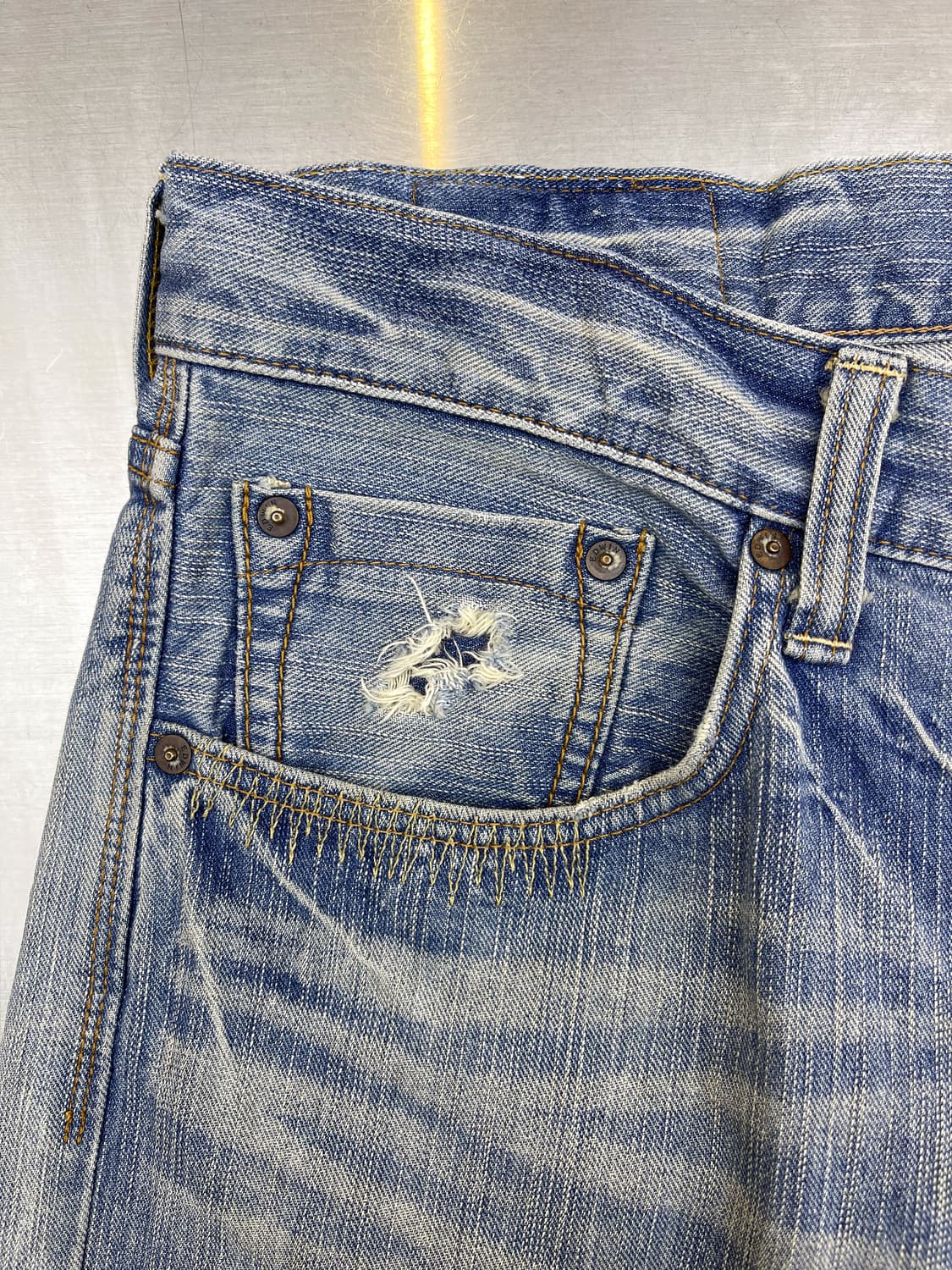 에드윈 크러쉬 데님 리페어 팬츠 상품이미지4