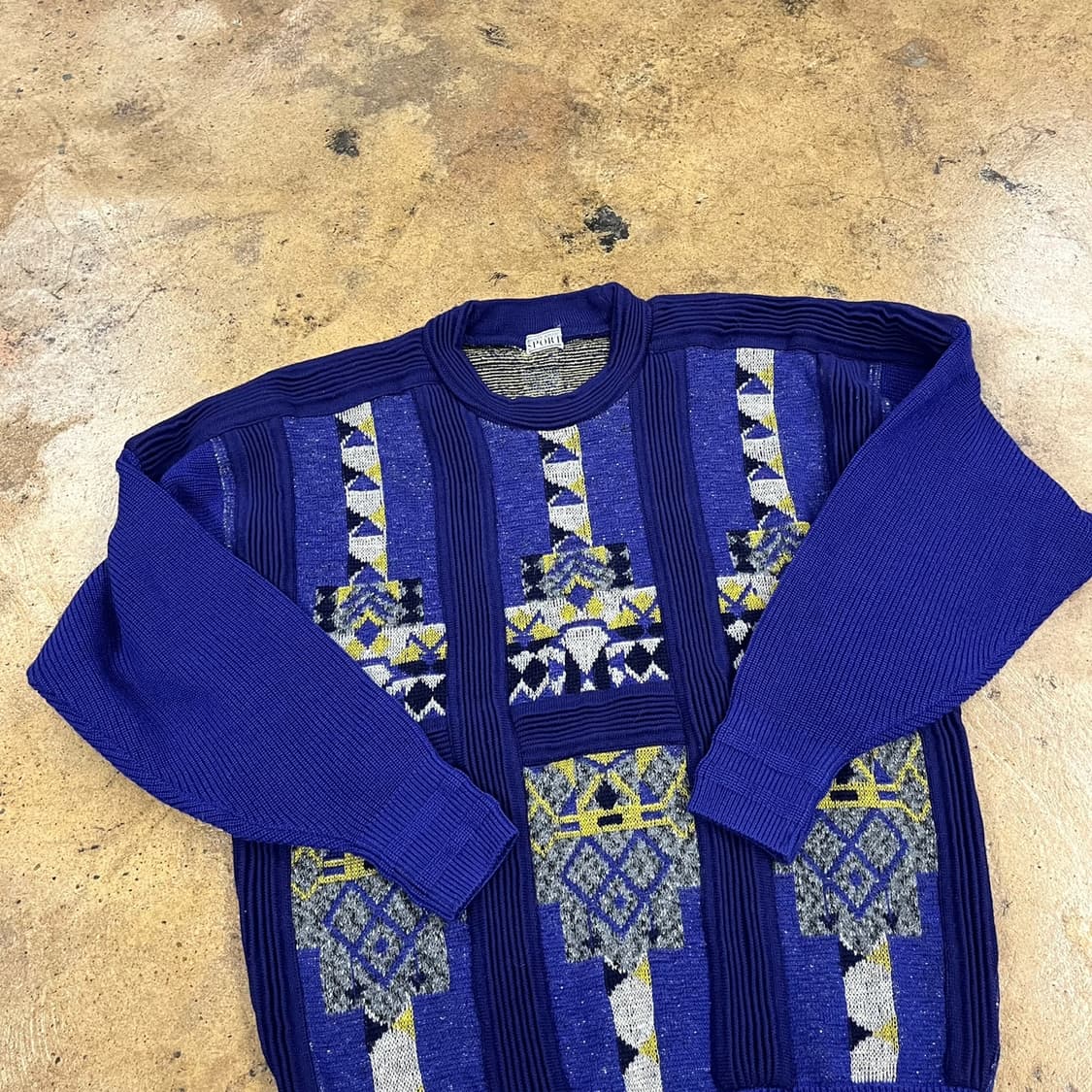 [정품] 빈티지 아가일 패턴 니트 블루 b18 상품이미지1