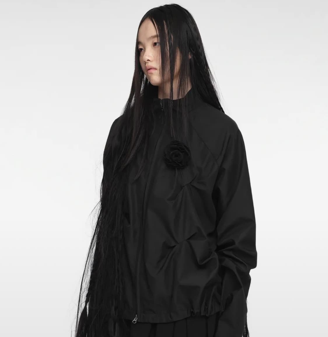나체 핀턱 윈드 브레이커 블랙 상품이미지1