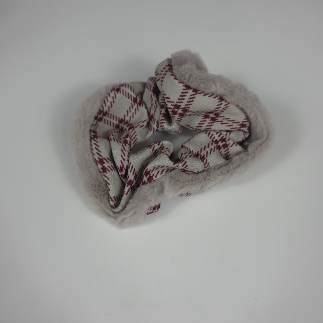 [새상품] 밍크털 체크 퍼 털실 슈슈 머리끈 곱창끈 상품이미지6