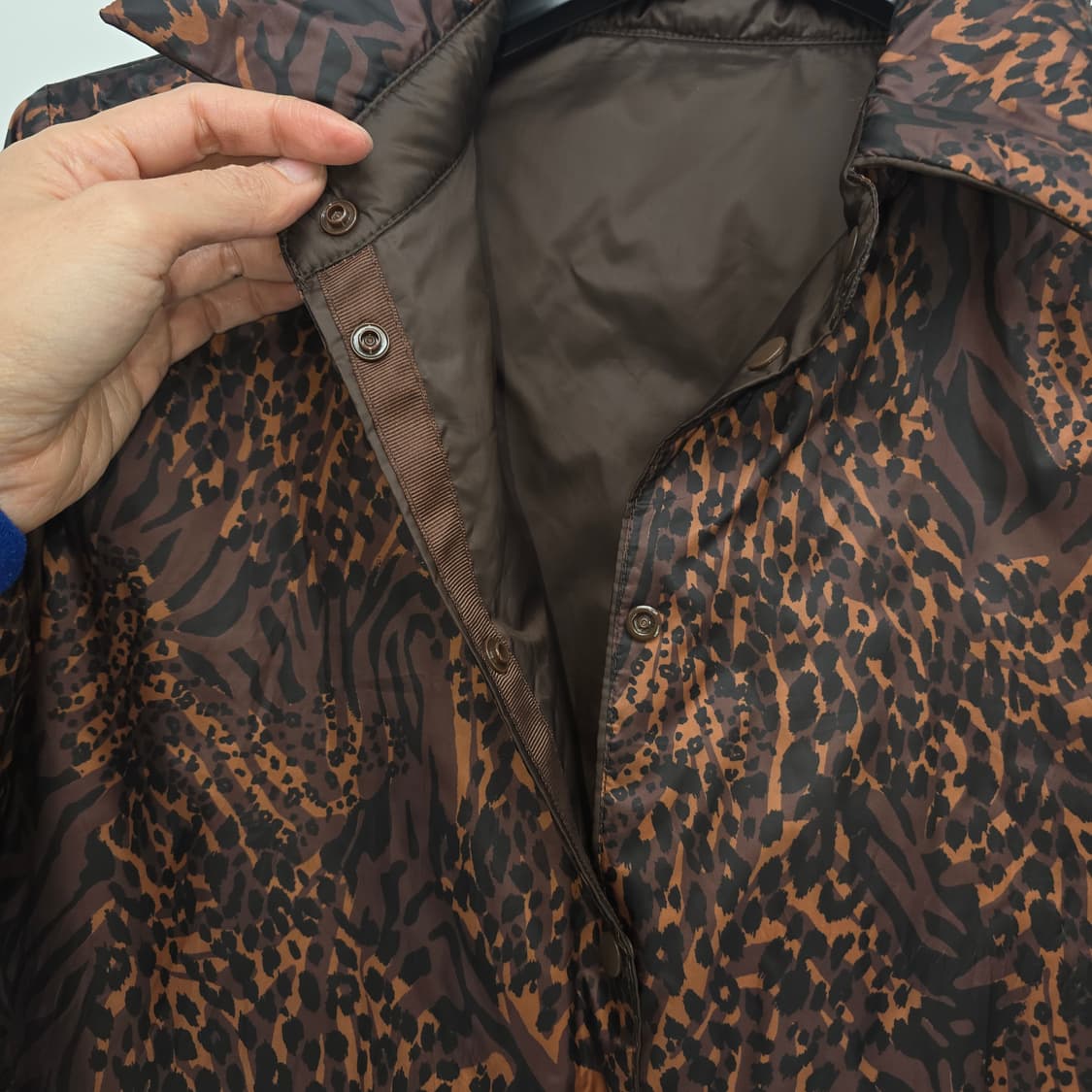 브라운 레오파드 양면 경령 자켓 (거위 솜털) 상품이미지7