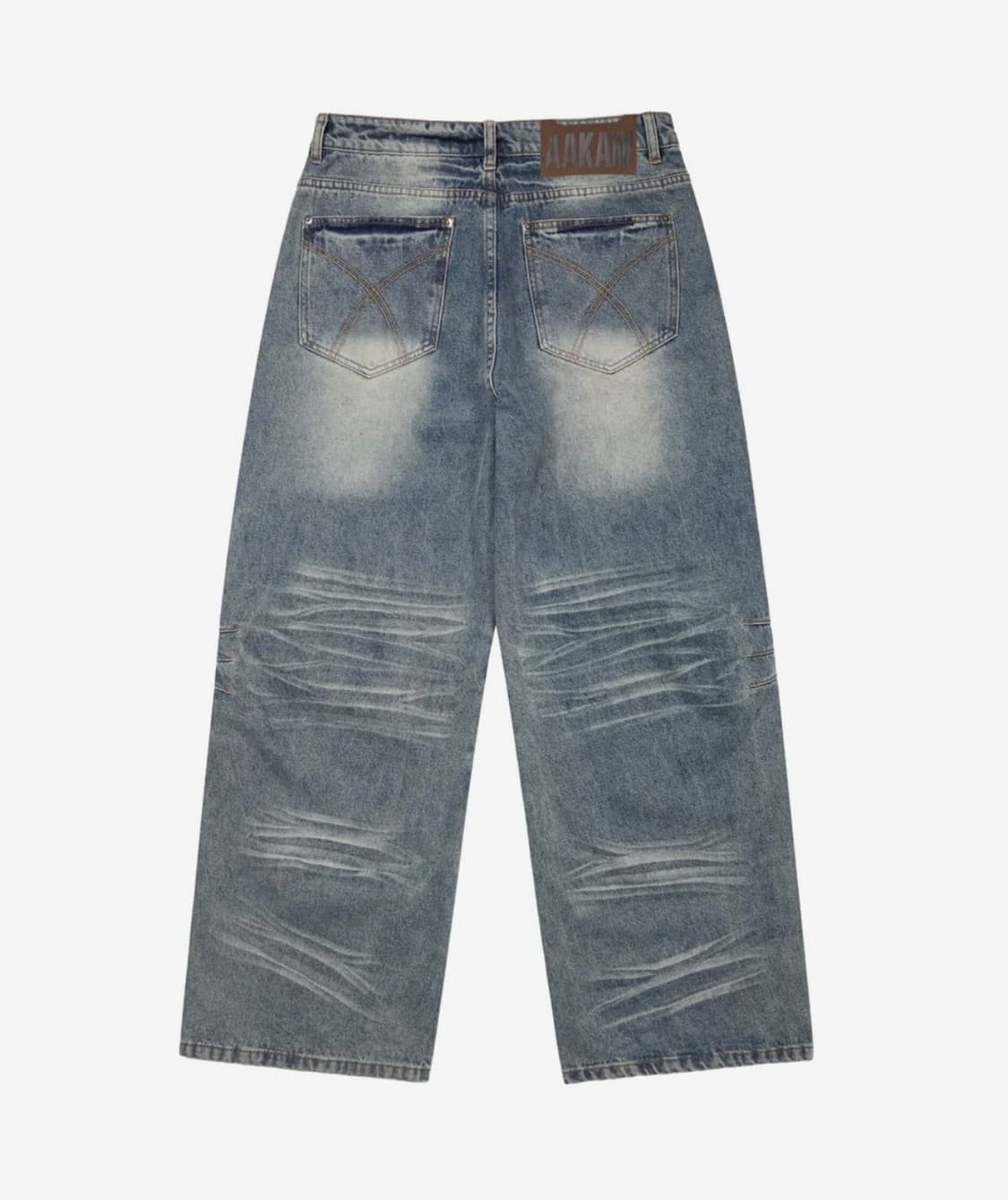 아캄 바지 Washed Zipper Slit Denim Pants 상품이미지3