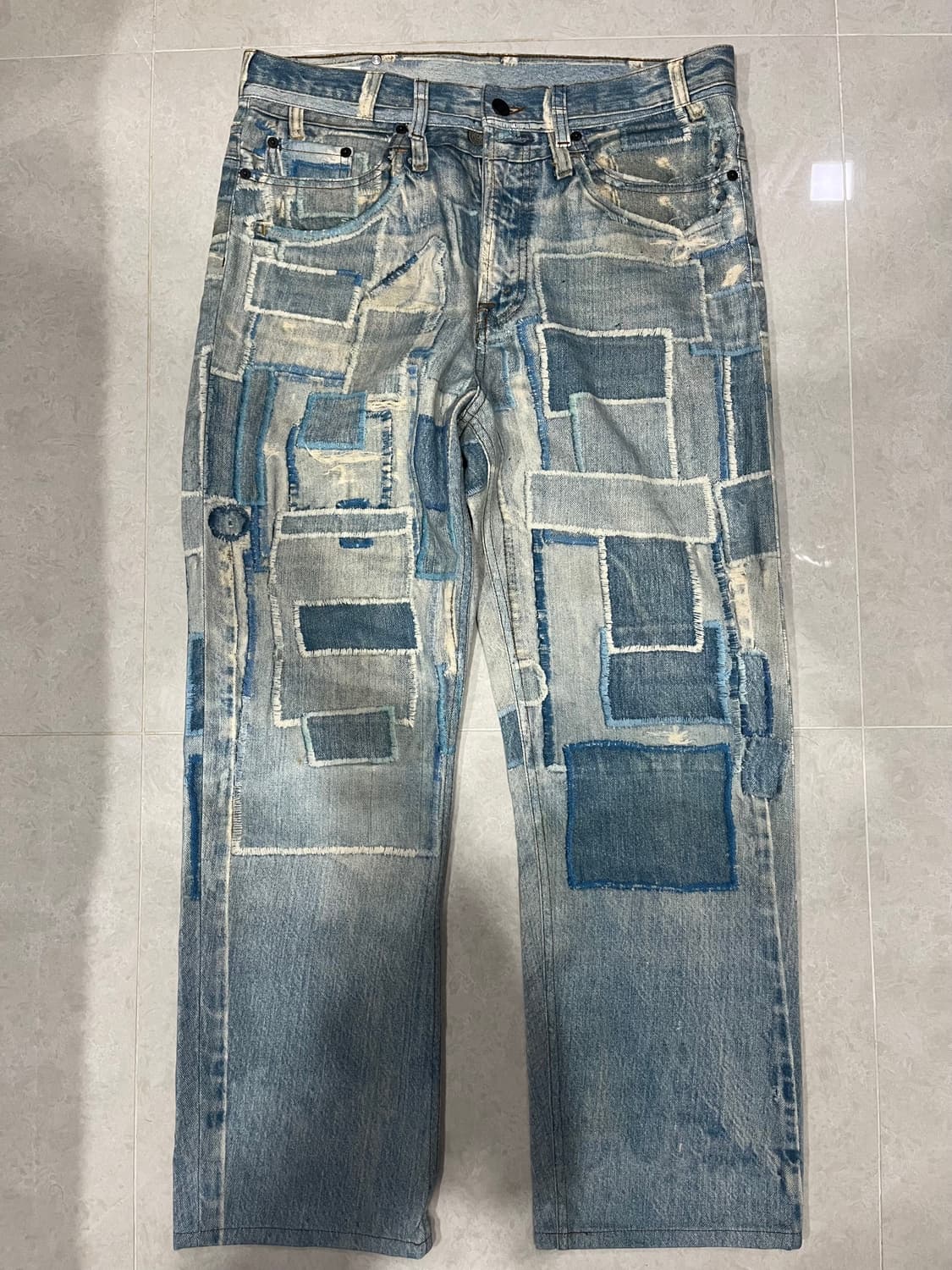 드리스반노튼17ss dtp 패치워크 데님진 상품이미지3