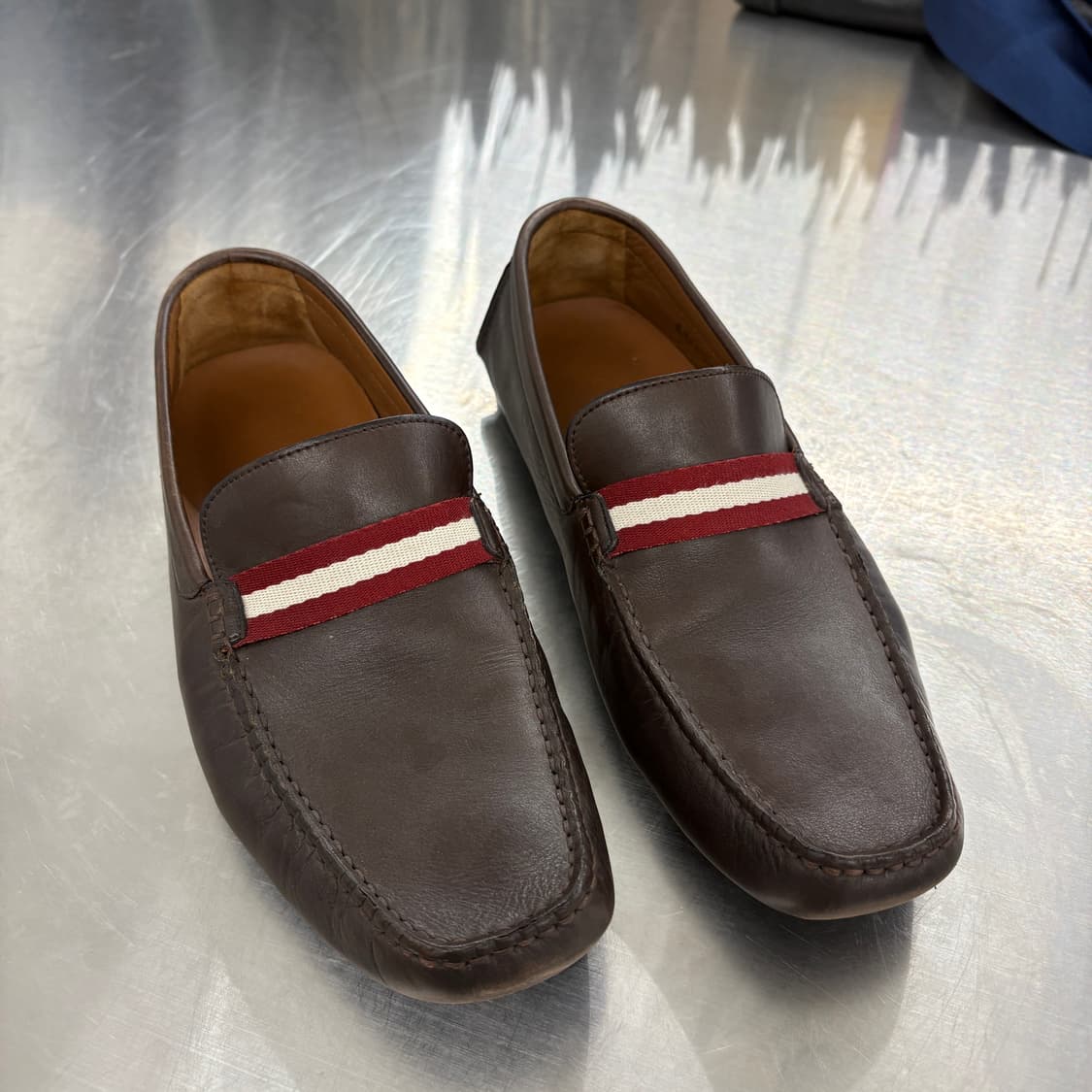 Bally 발리 브라운 가죽 로퍼 슈즈 255mm 상품이미지5