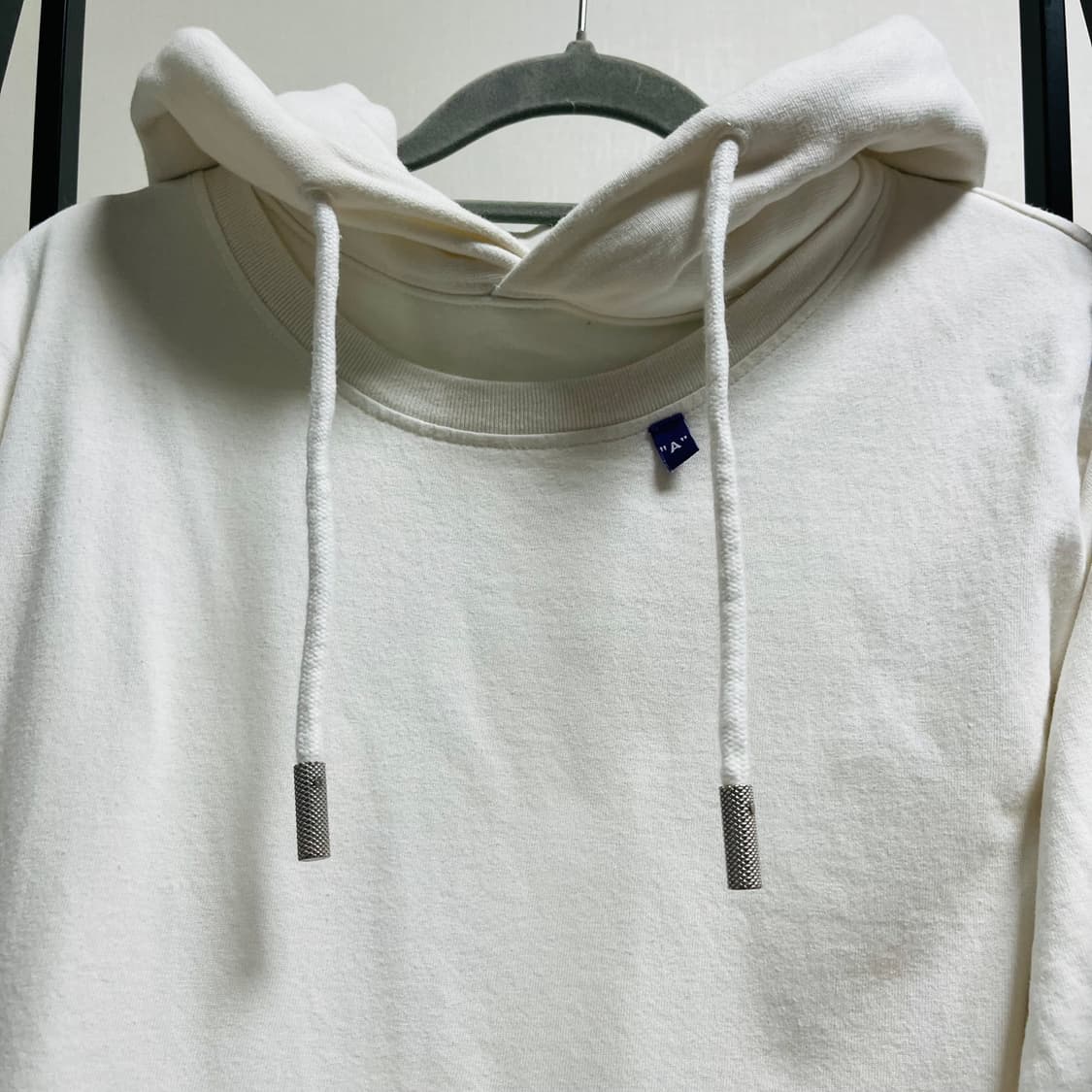 정품 XS) 오프화이트 스프레이 로고 레이어드 후드 티셔츠 상품이미지3