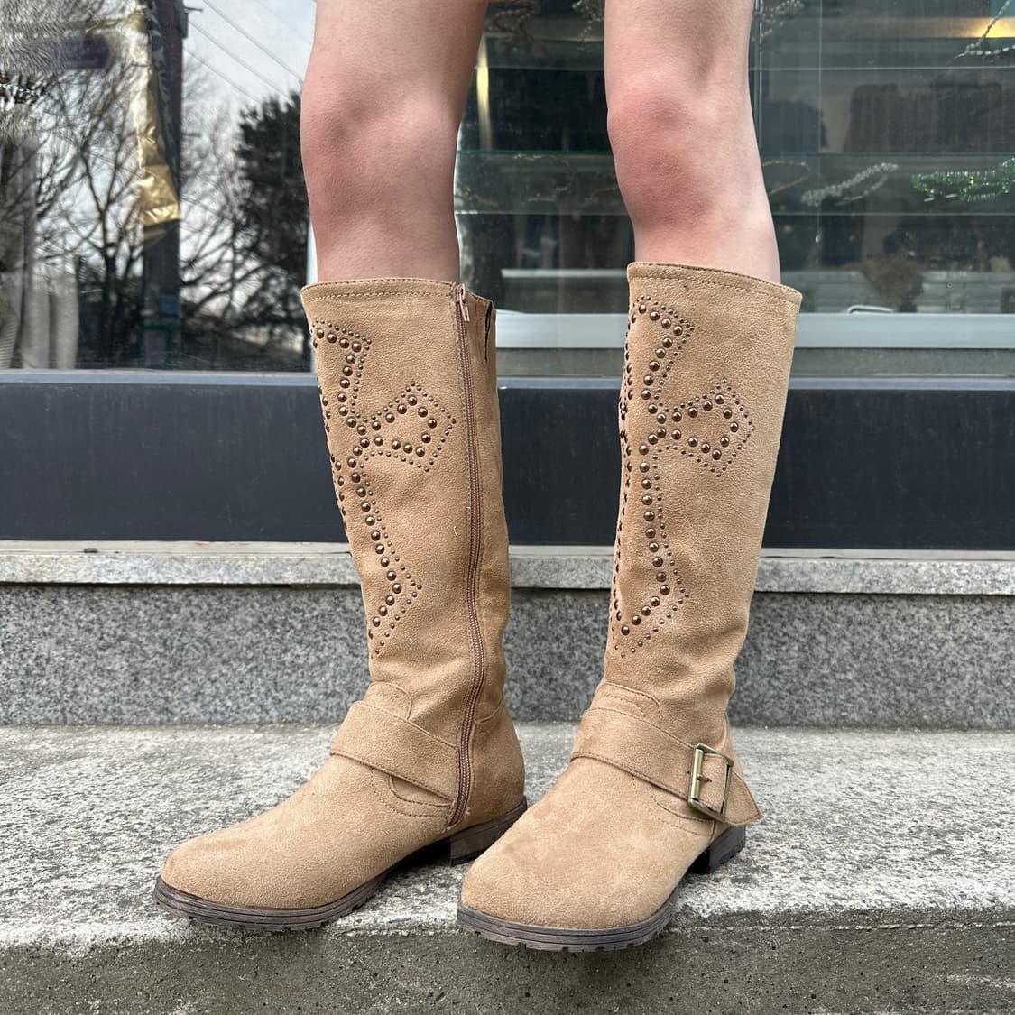 00s 크로스 인조 스웨이드 라이딩 부츠 상품이미지7