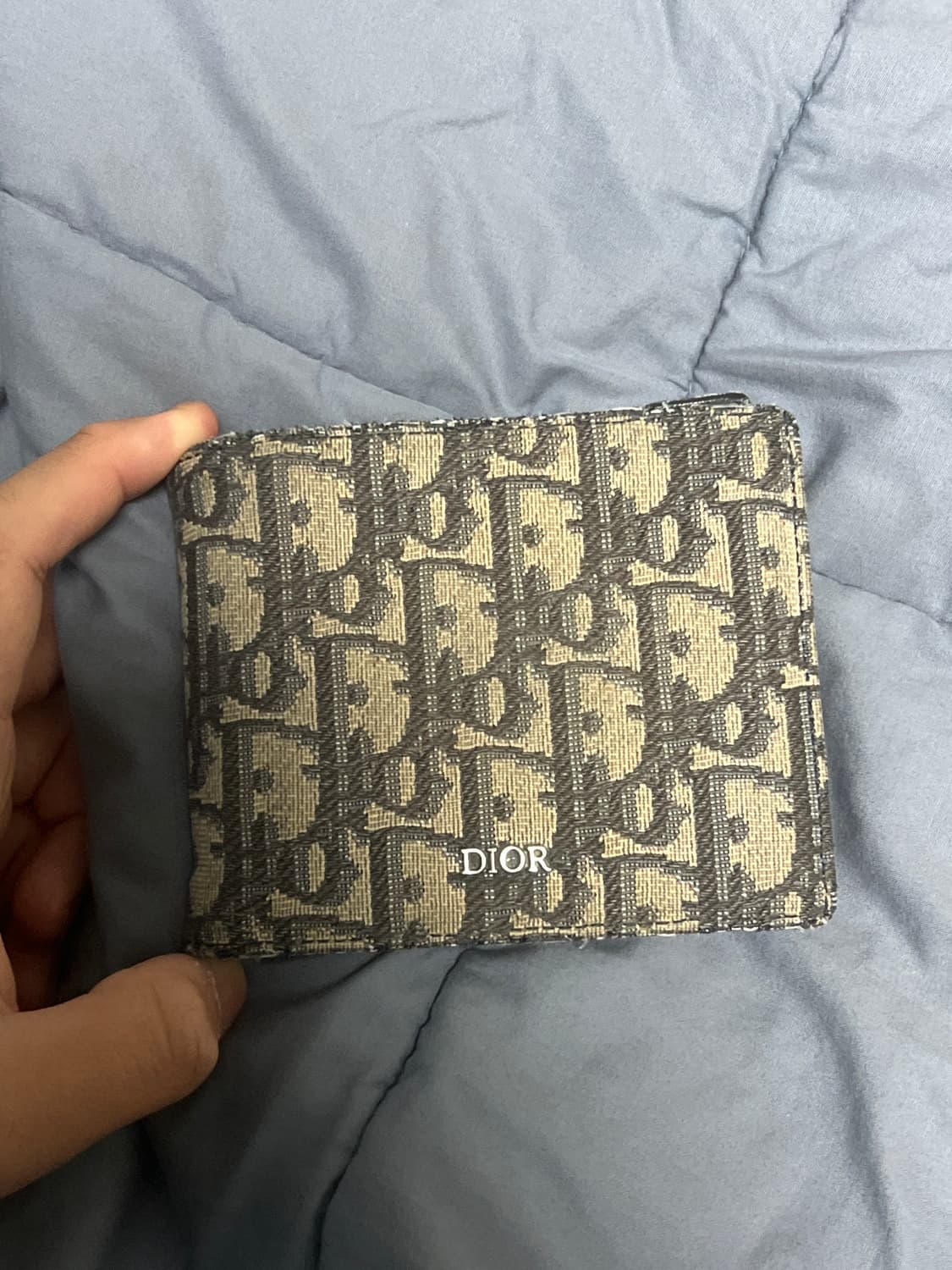 디올 오블리크 반지갑 베이지 블랙 상품이미지3