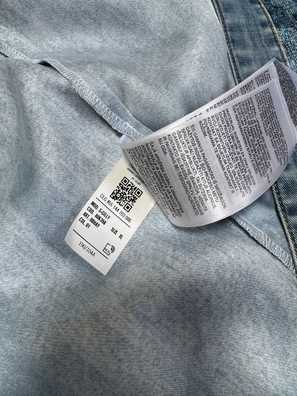 [XL]Diesel 디젤 S GILLY 워싱 데님셔츠 상품이미지6