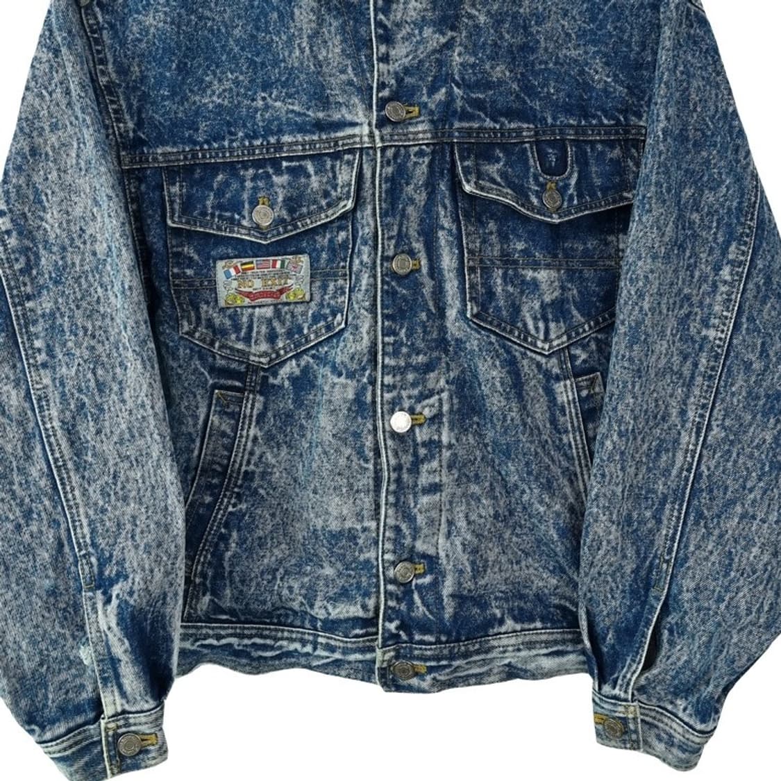 [빈티지] 스톤 크랙 워시드 오버핏 데님 자켓 청자켓 M20038 상품이미지5