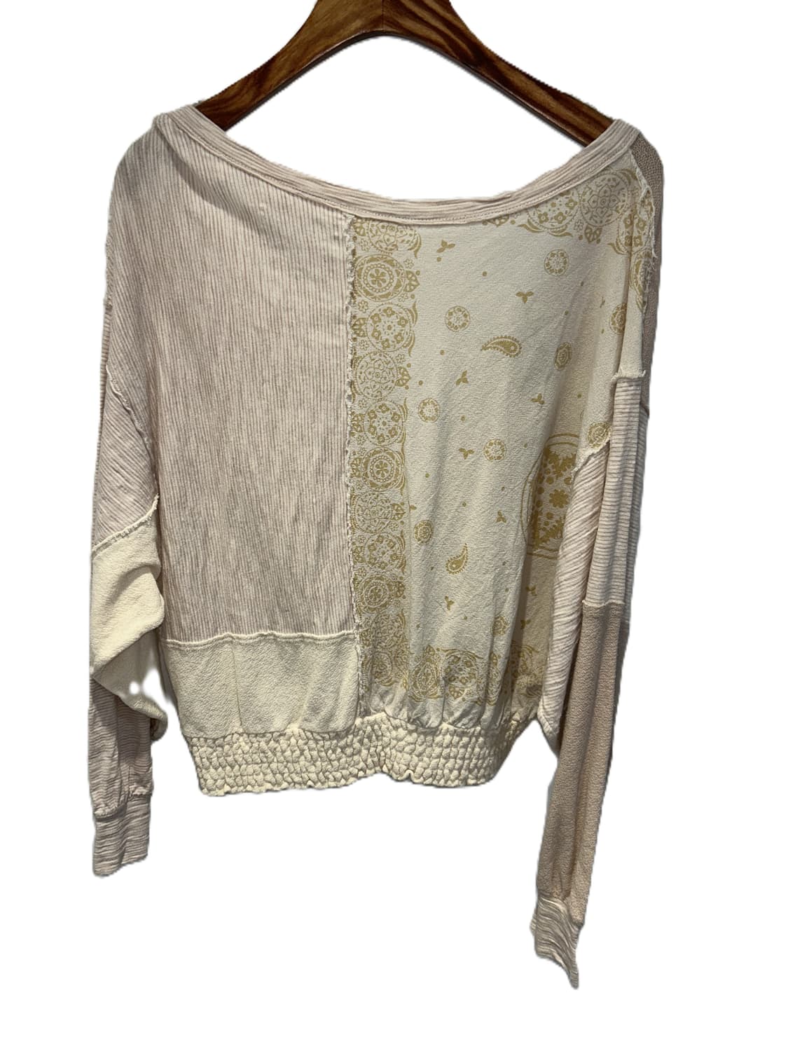 내추럴 패치워크 플라워 브이넥 블라우스 상품이미지3