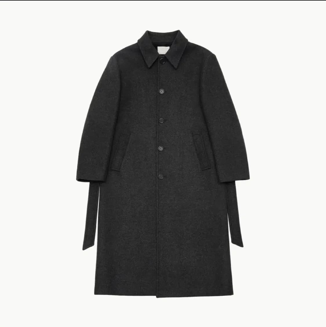 (구매) 아모멘토 24fw 싱글 브레스티드 코트 차콜 M 사이즈 상품이미지1