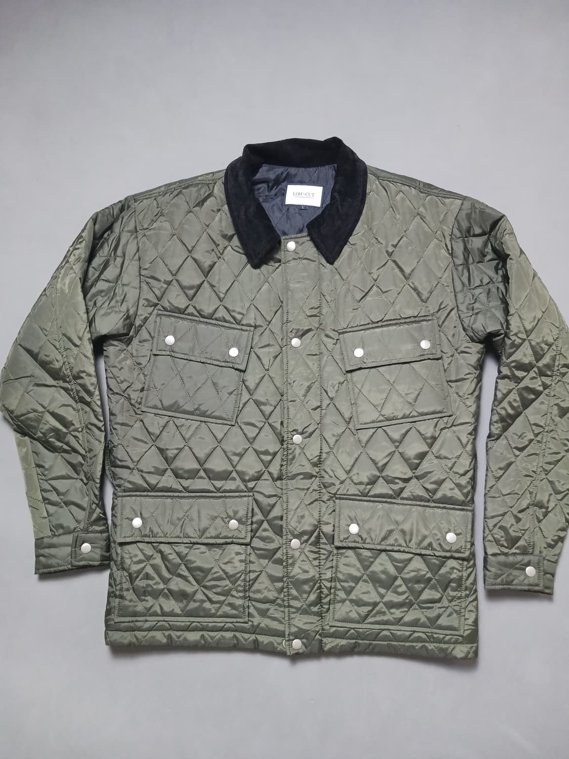 [L] 로우컷 벨티드 퀼팅 자켓 오버핏 바버 스타일 상품이미지1