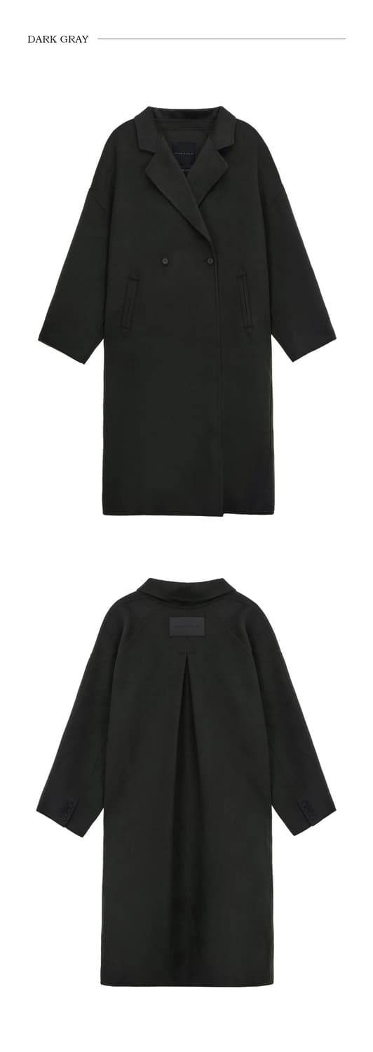 트리밍버드 핸드메이드 와이드 롱코트 다크그레이 상품이미지5