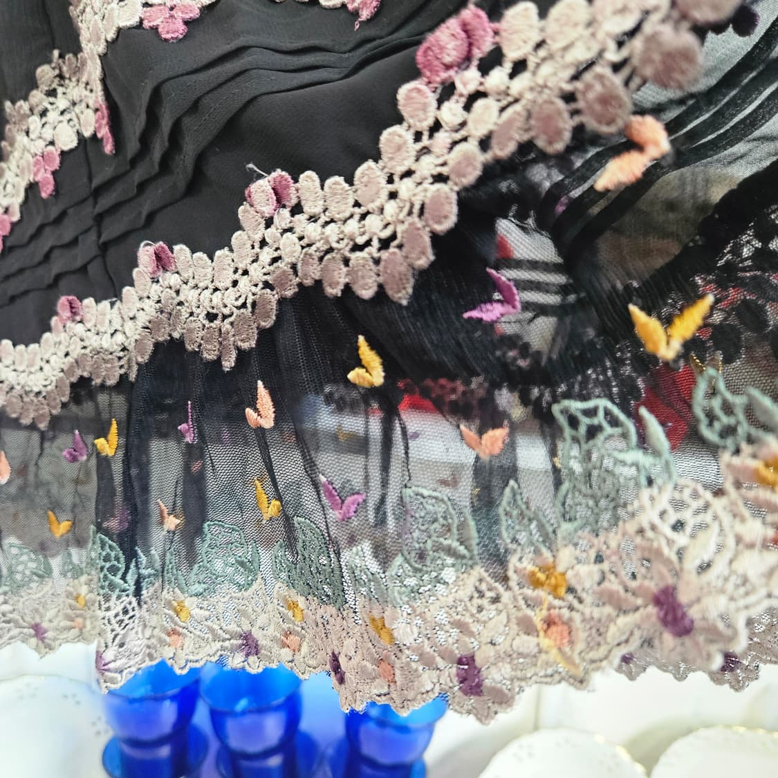 Axes Femme) 레이스 자수 티어드 스커트 상품이미지5