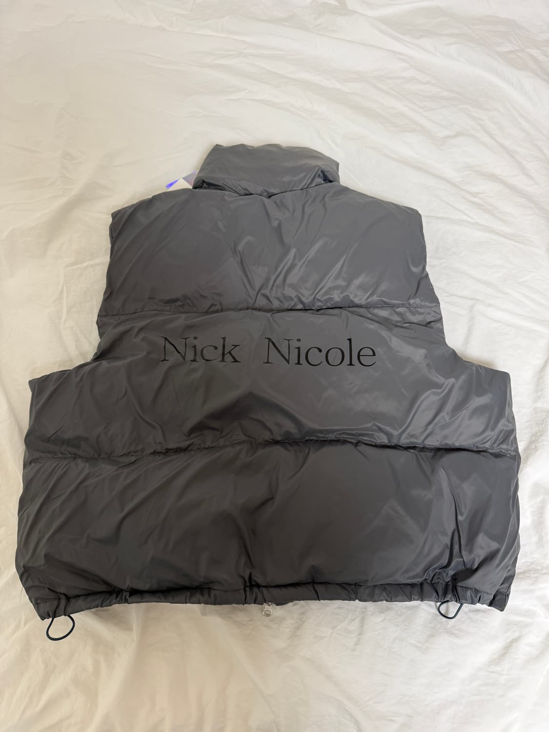 닉앤니콜 NICOLE 패딩 조끼 차콜 새상품 상품이미지4