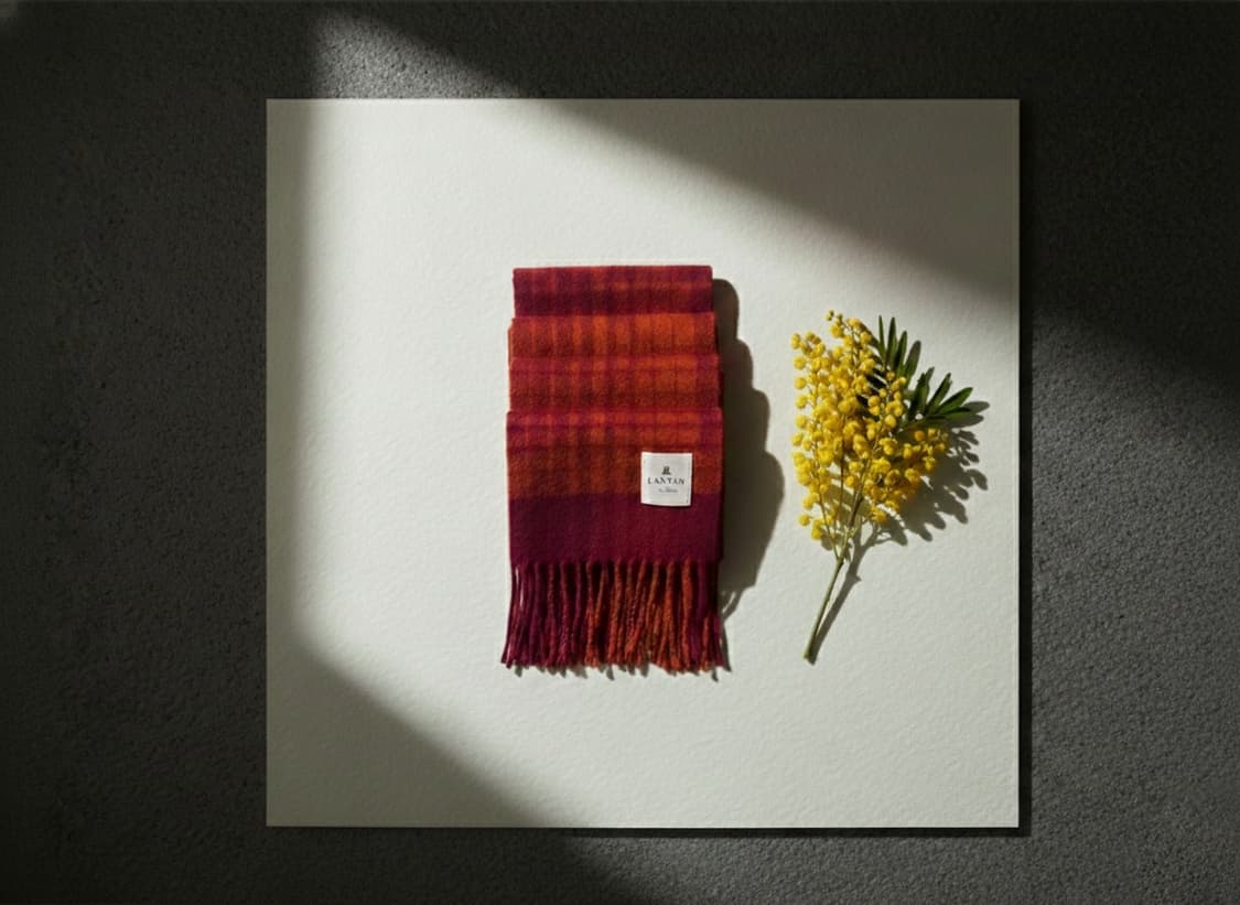 LANVIN 랑방 캐시미어 타탄체크 머플러 상품이미지3