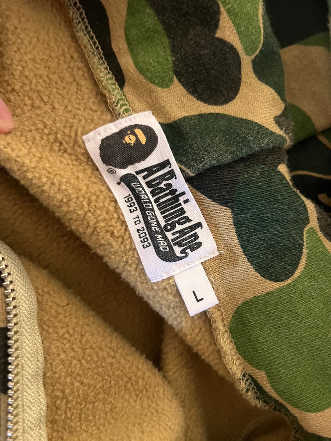 새상품급) 베이프 abc카모 녹계 샤크 후드집업 상품이미지4