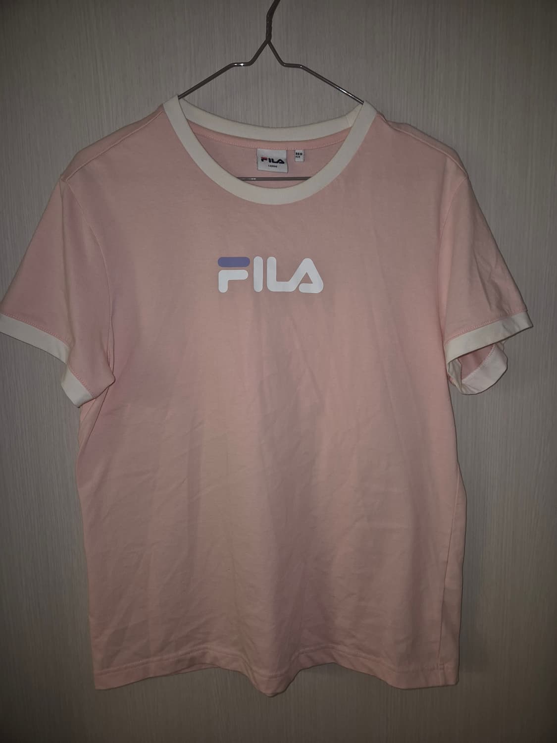 Fila 핀터깔 딸기우유 화이트 반팔 링거 티셔츠 L 상품이미지2