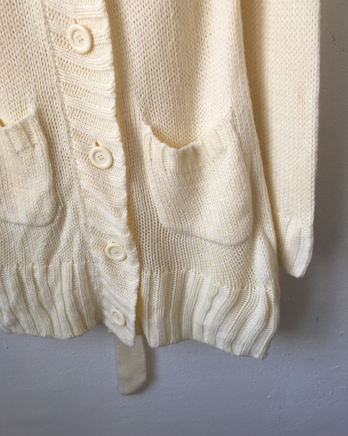 Belted knit hood long cardigan 상품이미지5