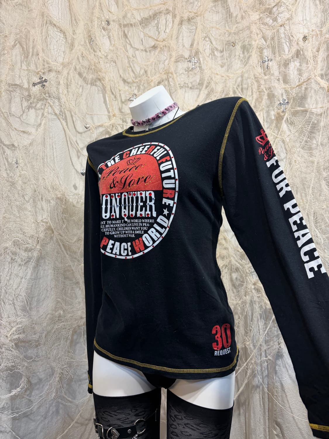 Y2K cubic lettering stitch long sleeve 상품이미지5