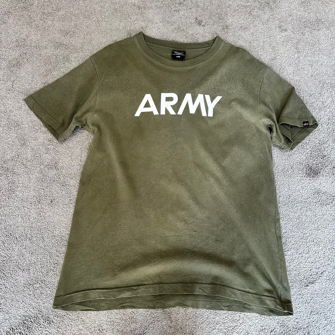 알파인더스트리 빈티지 ARMY 반팔티L 상품이미지5