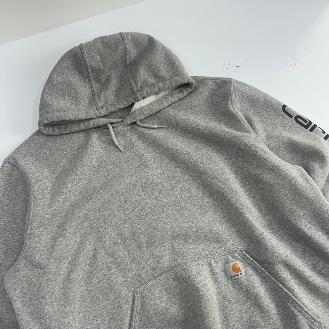 Carhartt 칼하트 사이드로고 그레이 후드티  상품이미지4