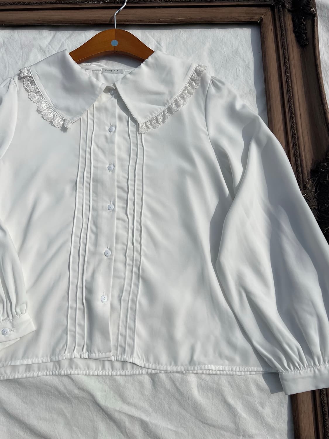 화이트 레이스 카라 블라우스 상품이미지3