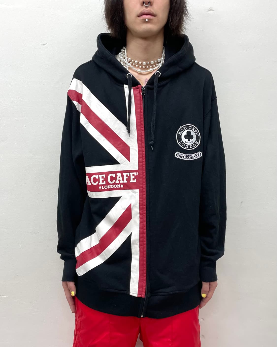 Half American Flag  Black Hooded Zip-Up 상품이미지1