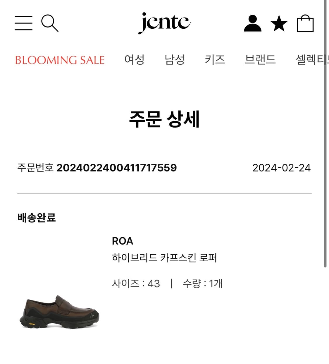로아 하이킹 로퍼 브라운 280 (43) 상품이미지2