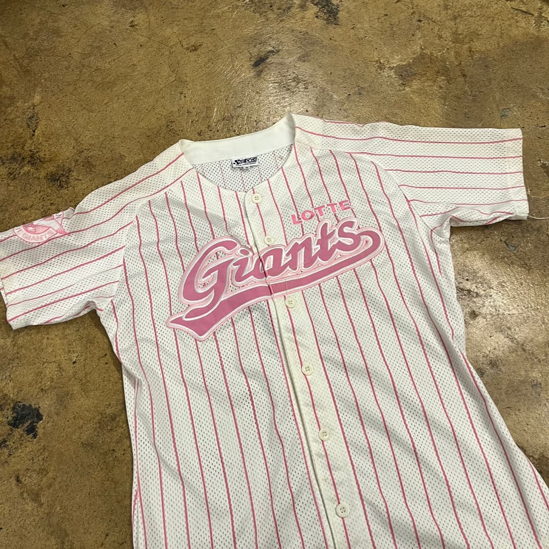[90] 롯데 자이언츠 핑크 스트라이프 유니폼 37번 마킹 b18 상품이미지1