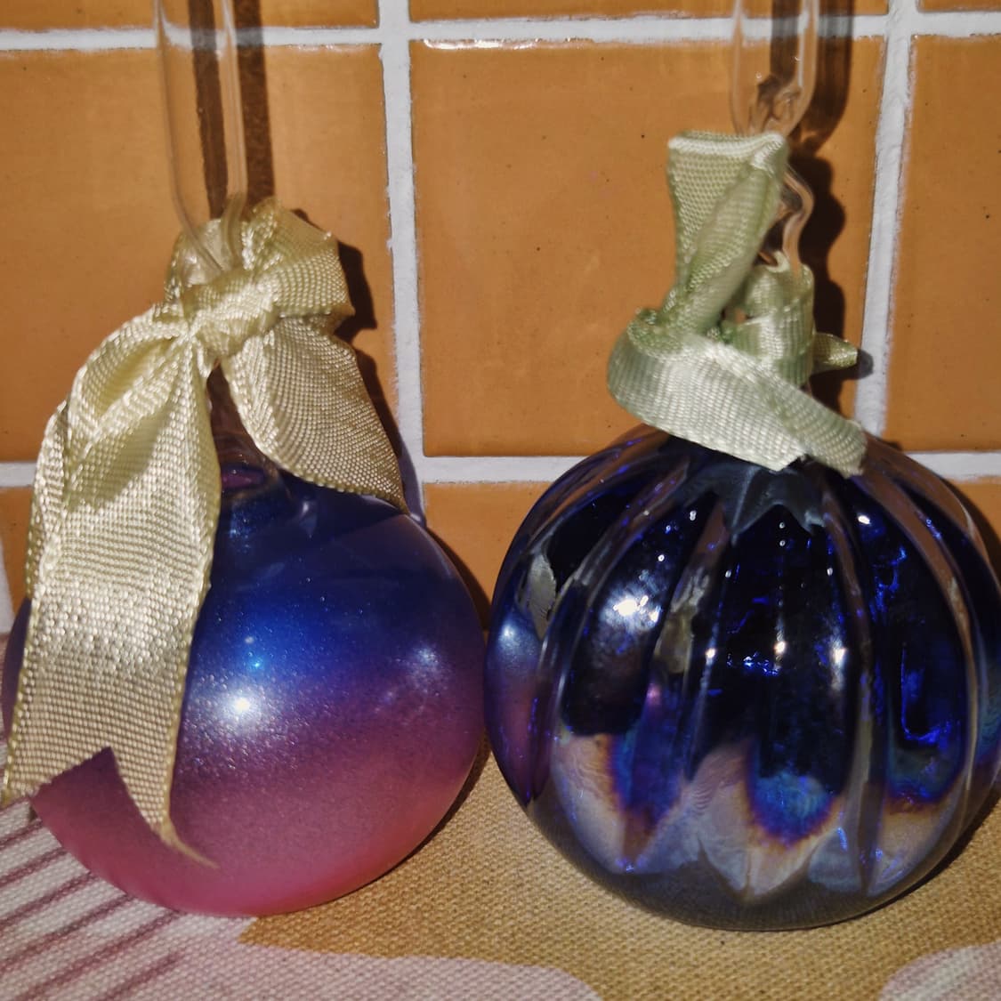 70s 핸드블로운 비드로 공예 장식 1p 상품이미지8