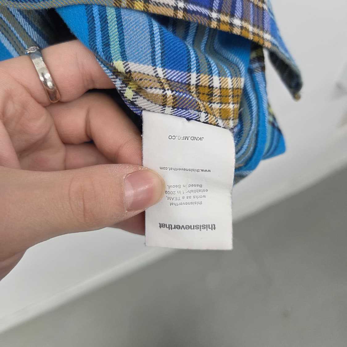 디스이즈네버댓 블루 체크 셔츠 M 상품이미지6