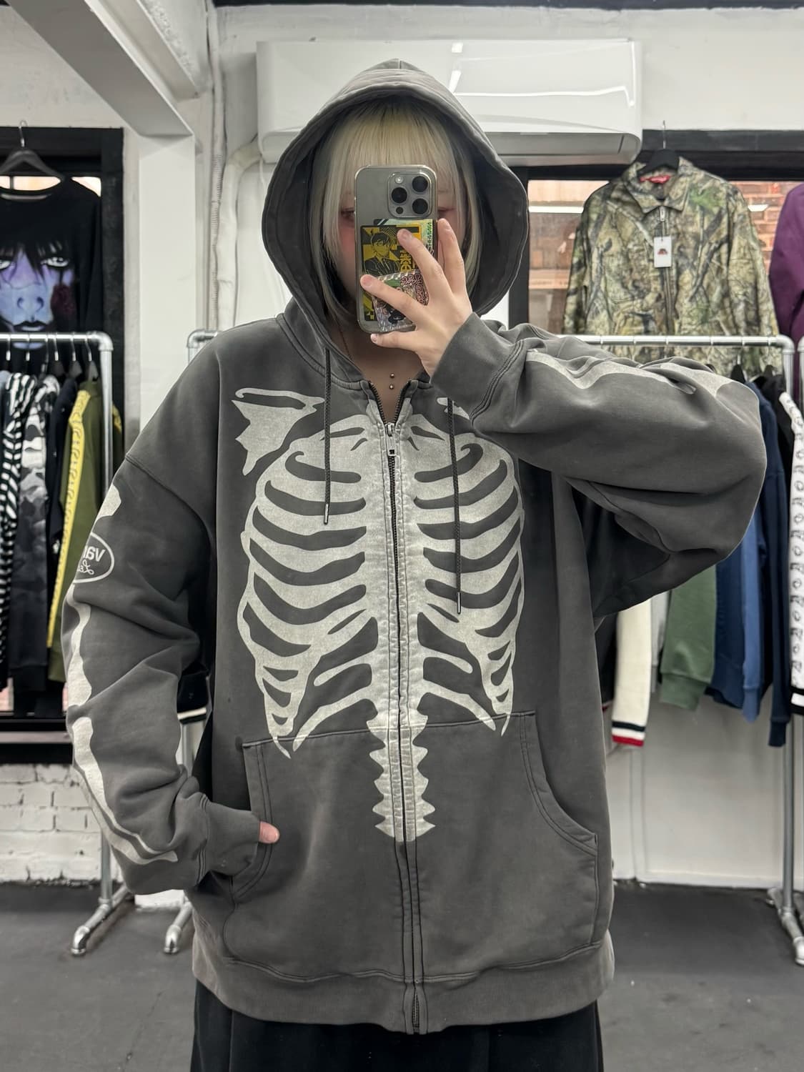 밴슨 레더 50th 본 후드집업 상품이미지1