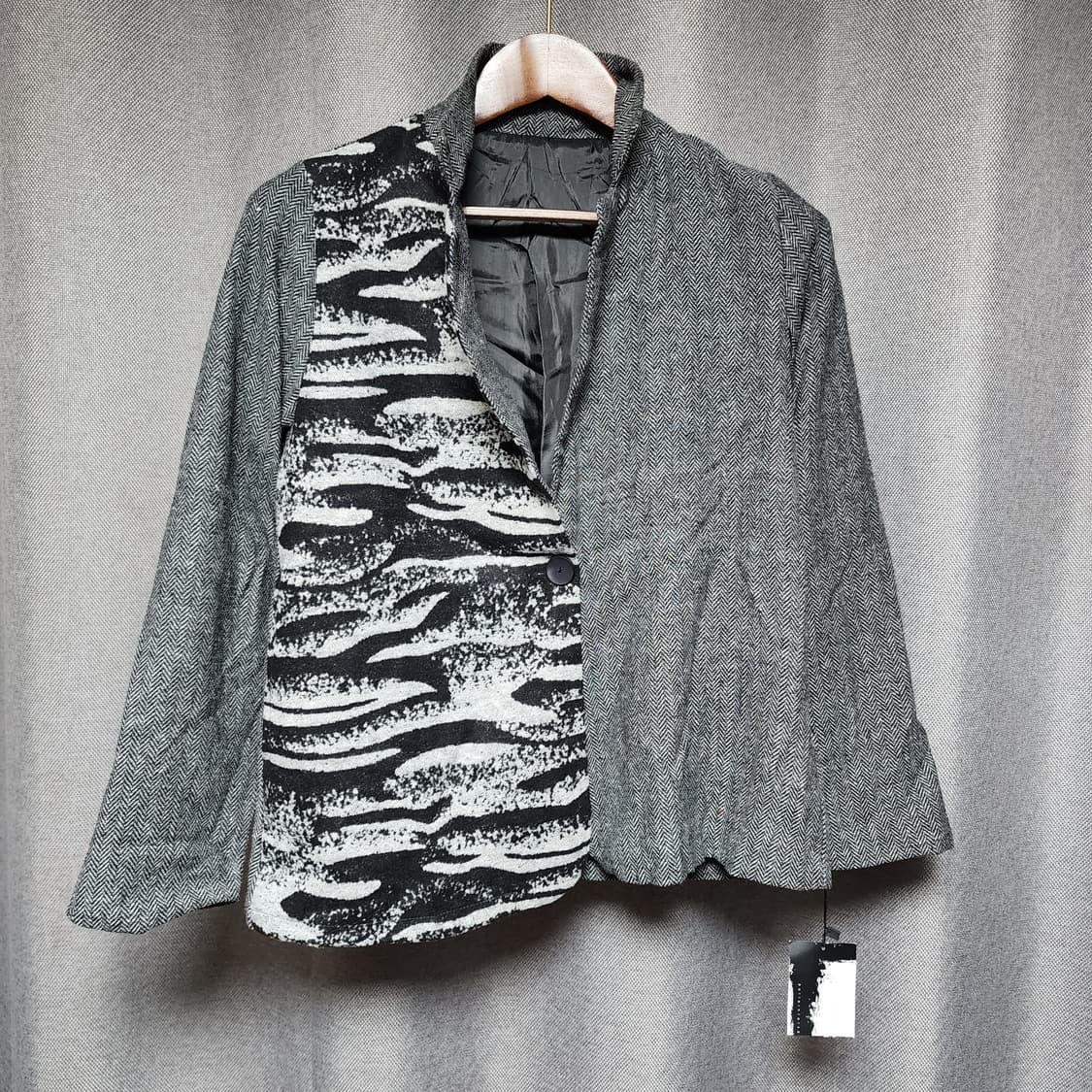 Patterntorso 싱글버튼 아방가르드 헤링본 블레이져 자켓 상품이미지3