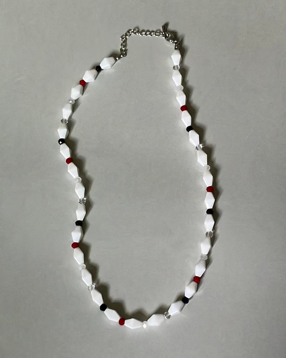 핸드메이드 비즈 목걸이 | 시로 마름모&크리스탈비즈 목걸이 | 가을겨울  상품이미지8