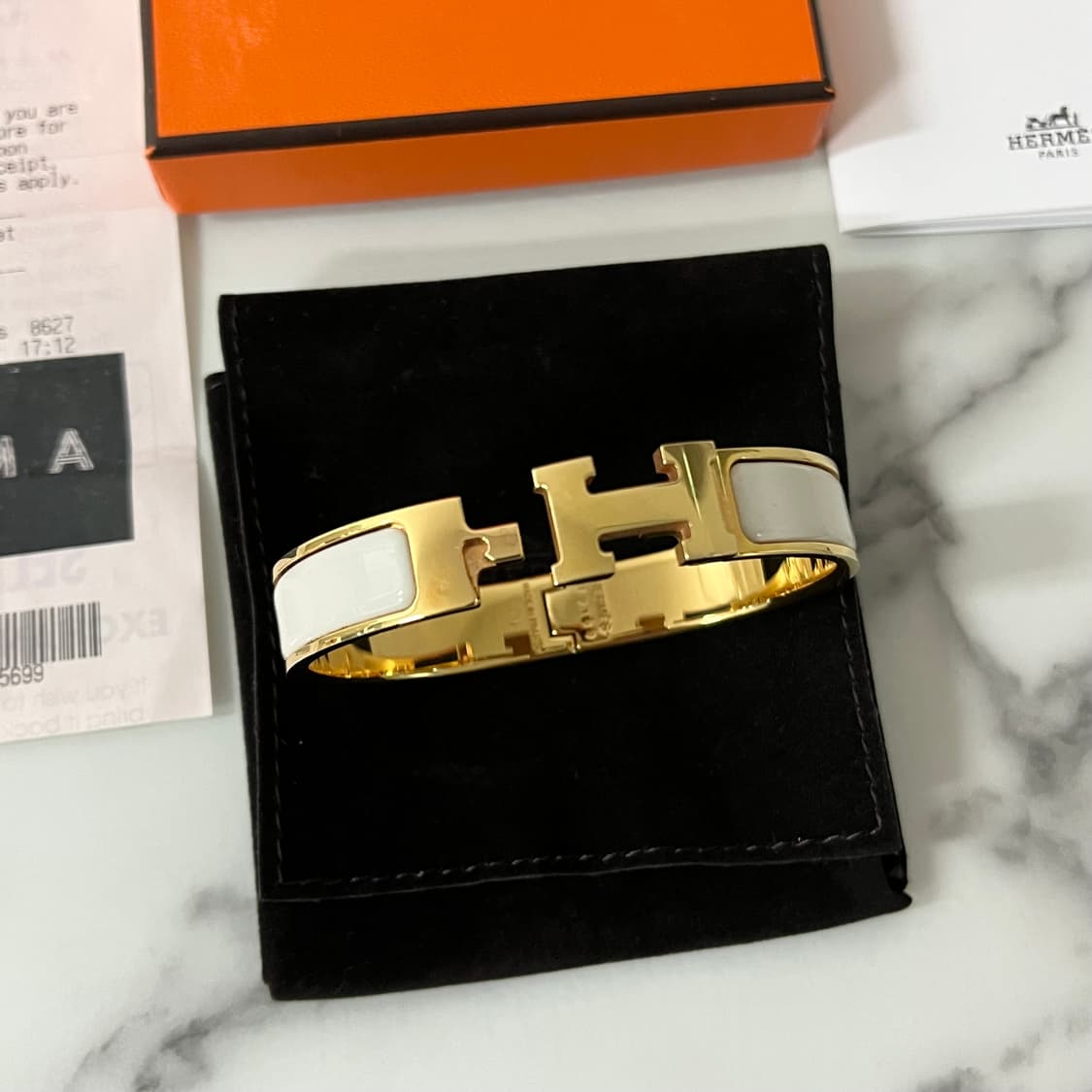 [S급/정품] 에르메스 클릭아슈 화이트 골드 팔찌 PM 상품이미지7