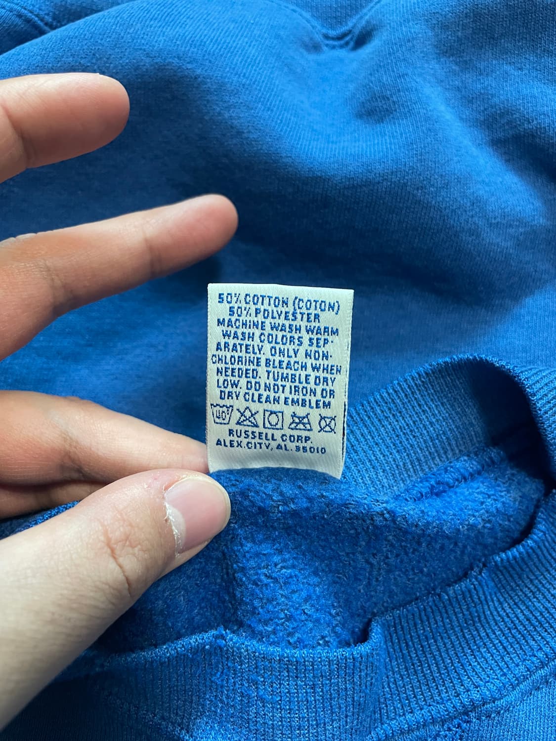 90s 러셀 애슬레틱 스웻셔츠 블루 미제🇺🇸 상품이미지5