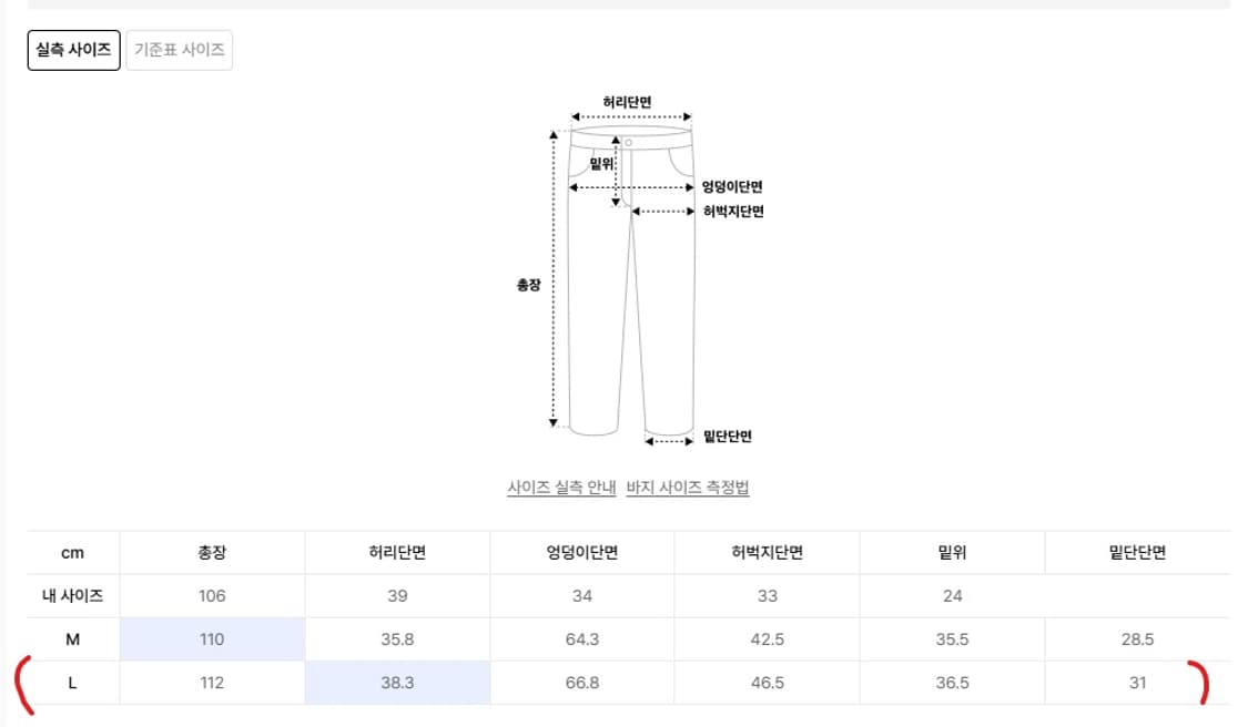아모멘토 코튼 나일론 퍼티그팬츠 L사이즈 상품이미지6
