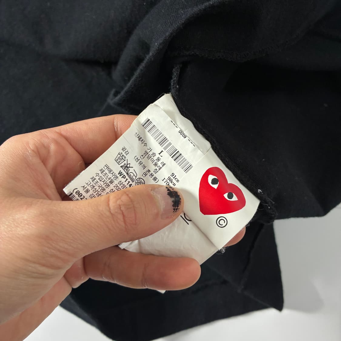 Comme des garsons  꼼데가르송 골드하트와펜 블랙 반팔티셔츠 상품이미지4