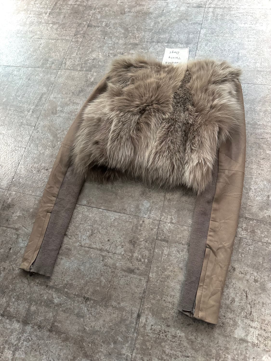 리얼 레더 폭스 퍼 크롭 자켓 상품이미지5