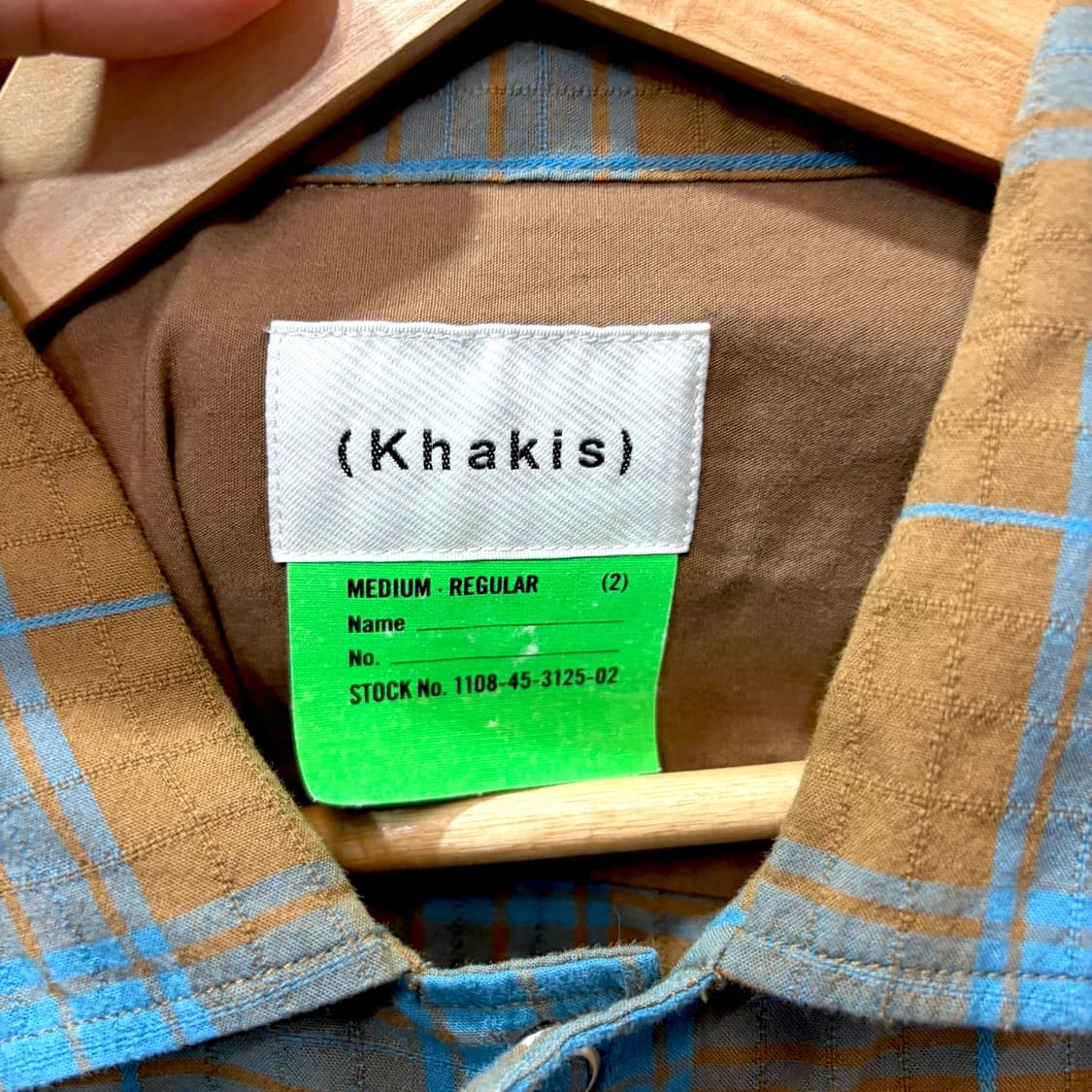 카키스 섀도우 체크 반팔 워크 셔츠 (XL) 상품이미지3