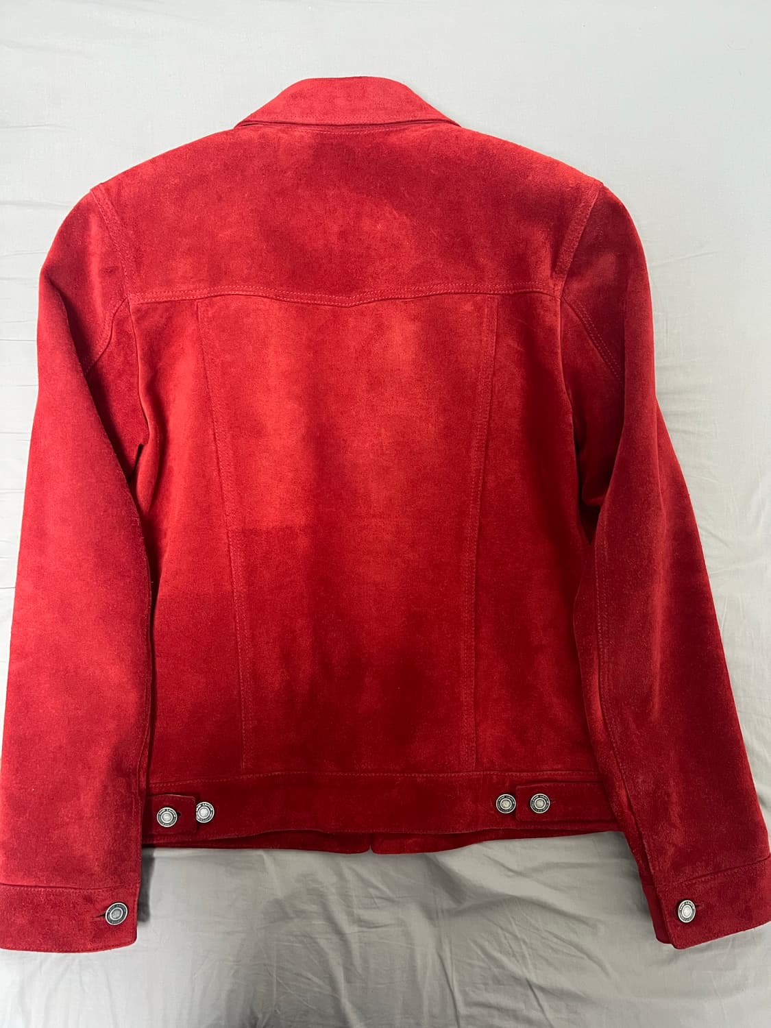 생로랑 레드 스웨이드 트러커 자켓 상품이미지2