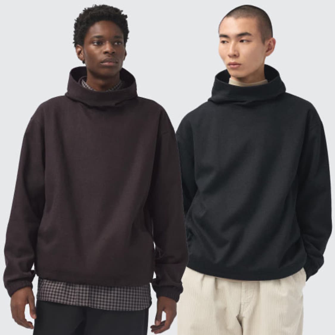 (L) 유니클로 U 브러시드 저지 풀 파카 다크그레이 상품이미지1