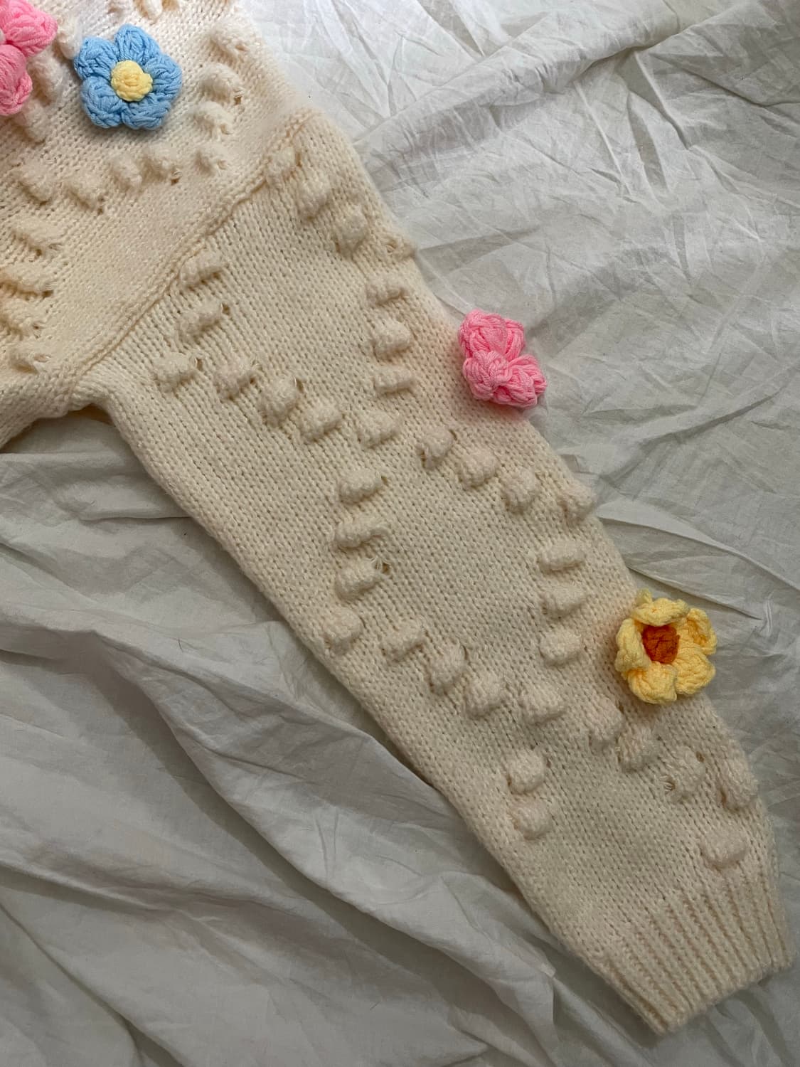 빈티지 플라워 니트 가디건 상품이미지4