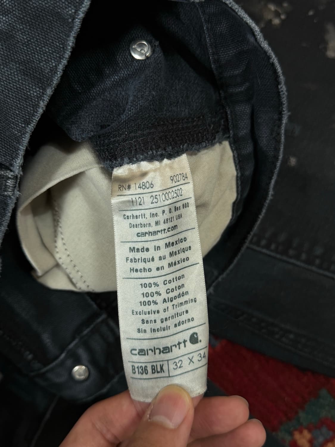 OG 칼하트 B136 더블니 팬츠 칼하트 썩블니 블랙 상품이미지9
