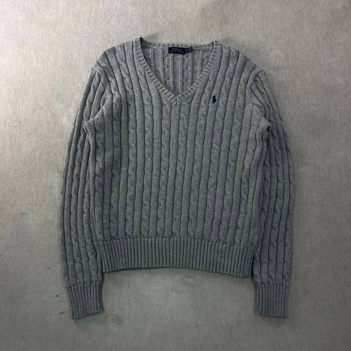 W100 폴로랄프로렌 꽈배기 브이넥 니트 상품이미지1